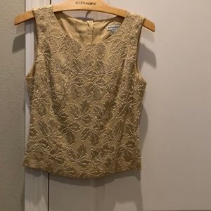 Silk sleeveless beaded evening top new never worn tag on